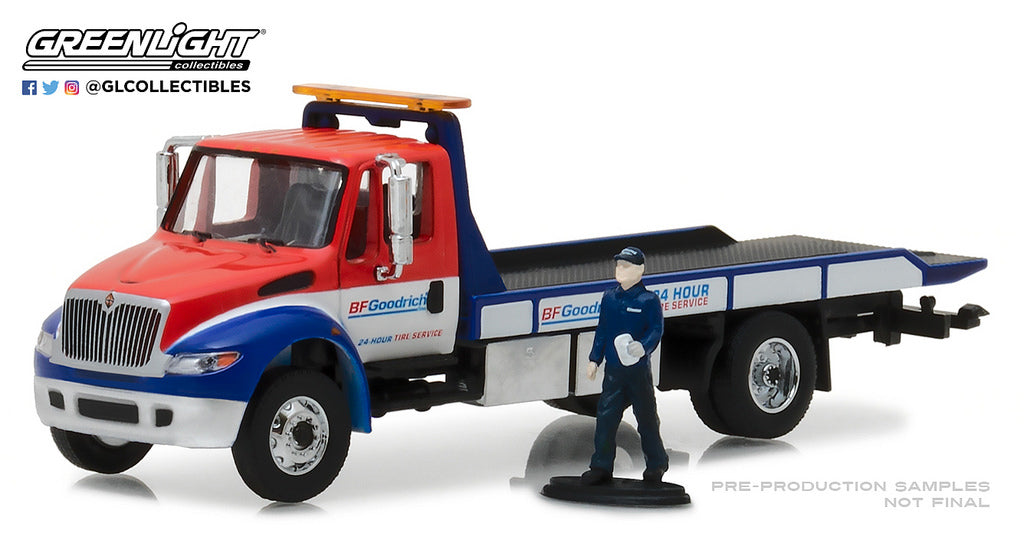 1:64 H.D. Trucks Series 12 - 2013 International Durastar Flatbed BFGoodrich 24-Hour Tire Service with Repair Man Figure