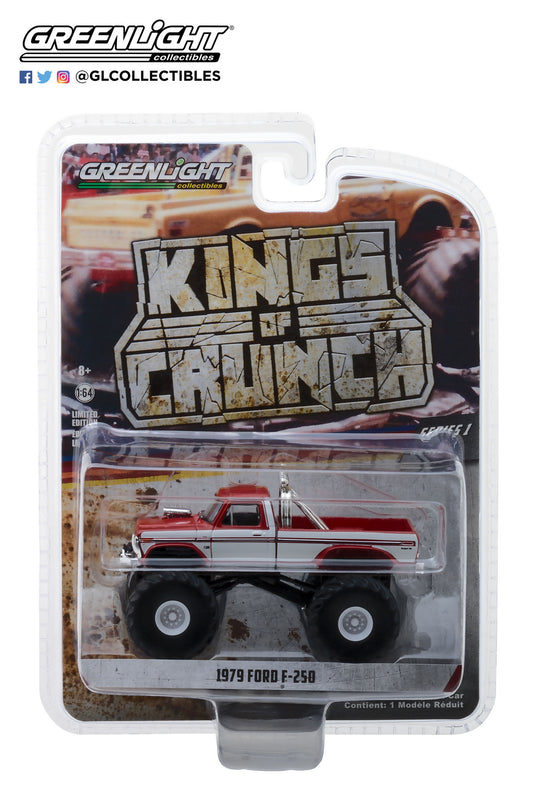 1:64 Kings of Crunch Series 1 - 1979 Ford F-250 Monster Truck - Maroon with White Stripes