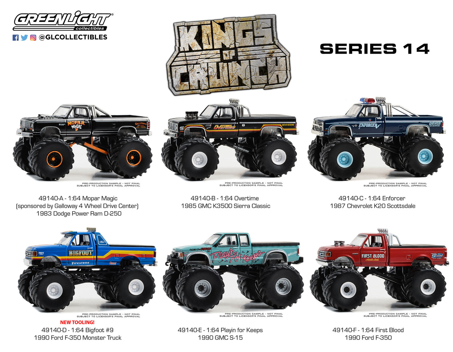 1:64 Kings of Crunch Series 14 Set of six : PRE ORDER ETA Nov / Dec