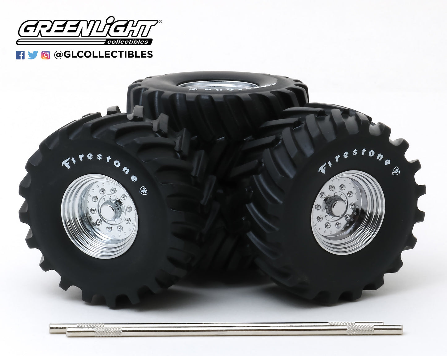 1:18 Kings of Crunch - 48-Inch Monster Truck Firestone Wheel & Tire Set