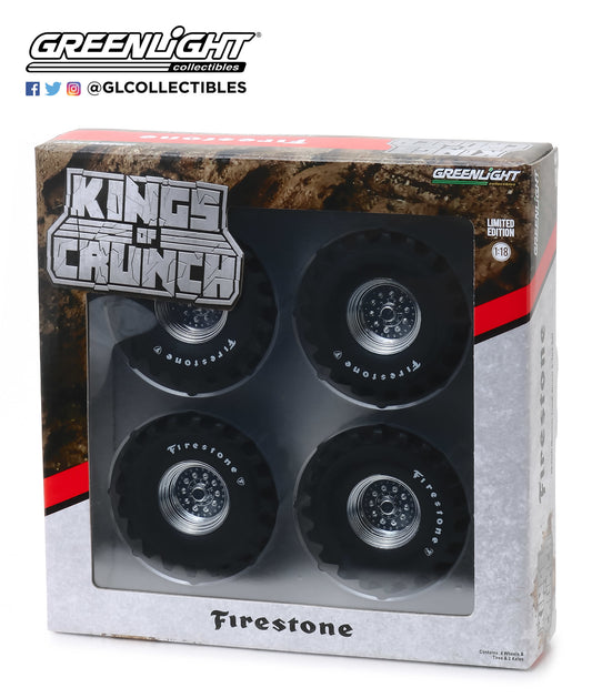 1:18 Kings of Crunch - 48-Inch Monster Truck Firestone Wheel & Tire Set