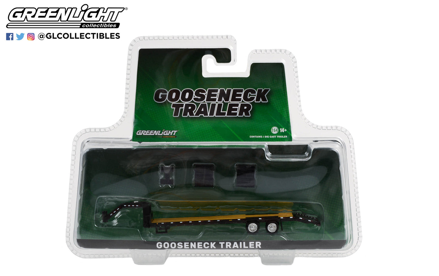 1:64 Gooseneck Trailer - Black with Red and White Conspicuity Stripes (Hobby Exclusive) : PRE ORDER ARRIVING DEC.