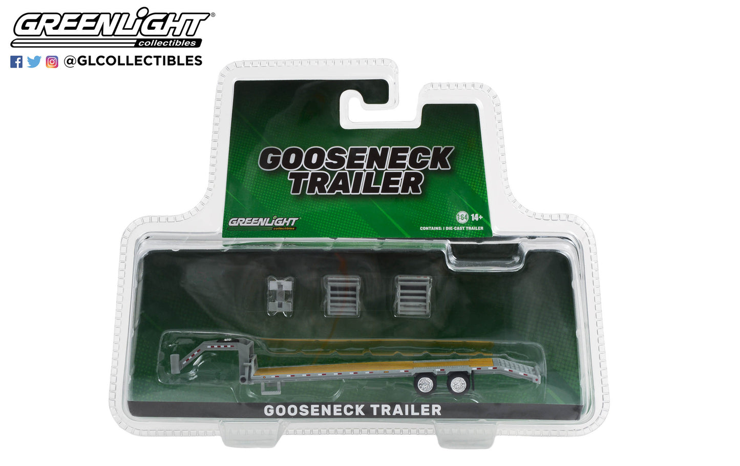 1:64 Gooseneck Trailer - Primer Gray with Red and White Conspicuity Stripes (Hobby Exclusive) : PRE ORDER ARRIVING DEC.