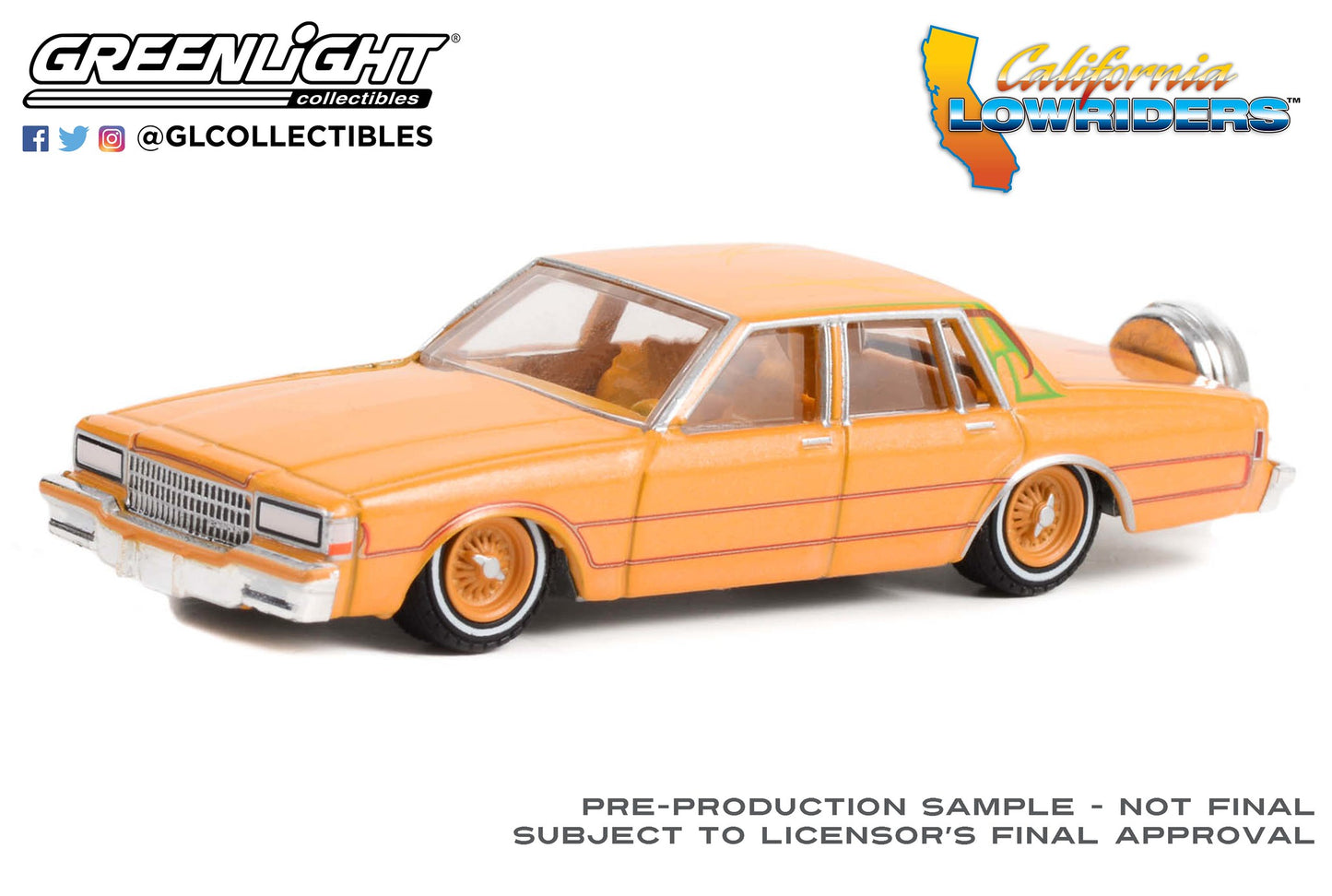 1:64 California Lowriders Series 2 - 1990 Chevrolet Caprice Classic with Continental Kit - Custom Kandy Orange