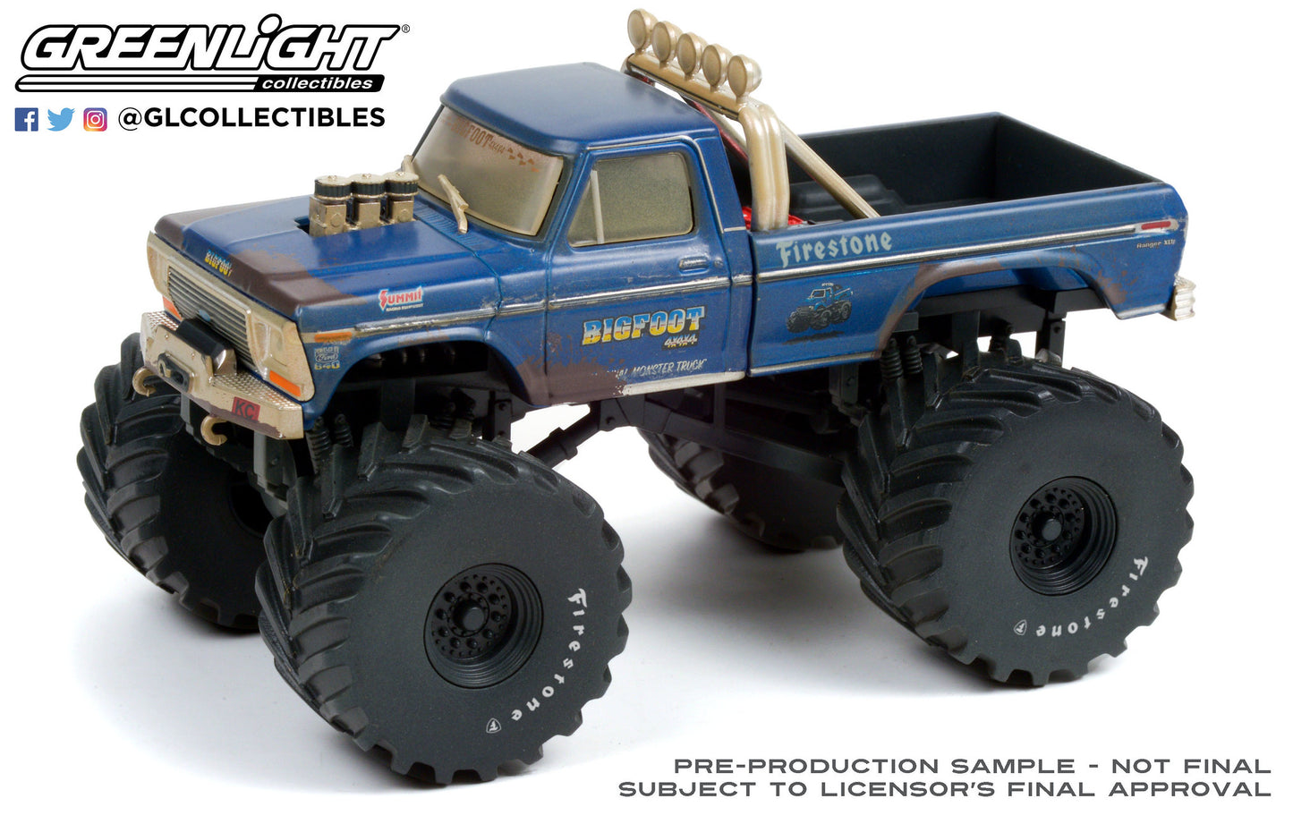 1:43 Kings of Crunch - Bigfoot #1 The Original Monster Truck (1979) - 1974 Ford F-250 Monster Truck (with 66-Inch Tires) (Dirty Version)