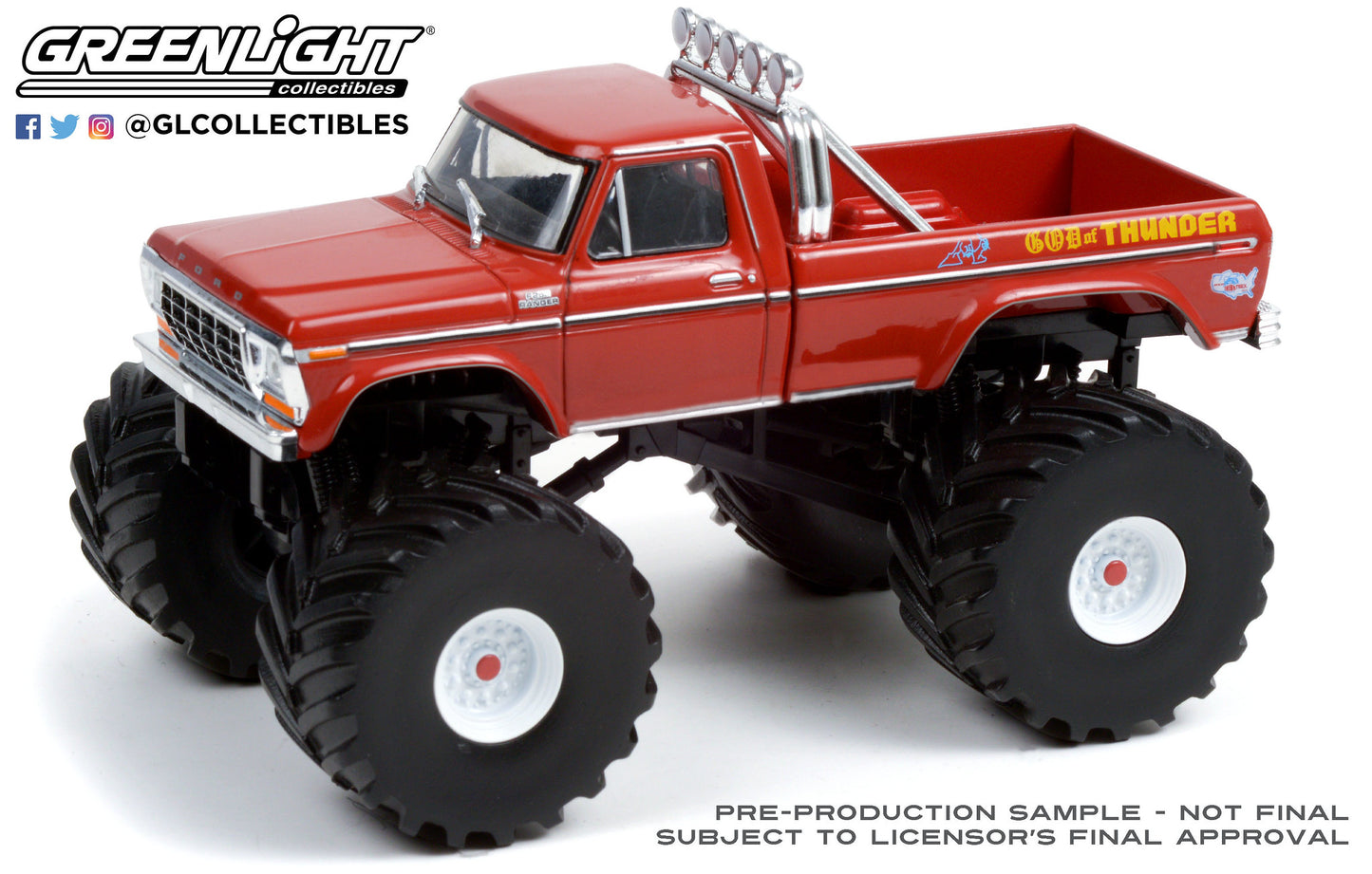1:43 Kings of Crunch - God of Thunder - 1979 Ford F-250 Monster (with 66-Inch Tires)