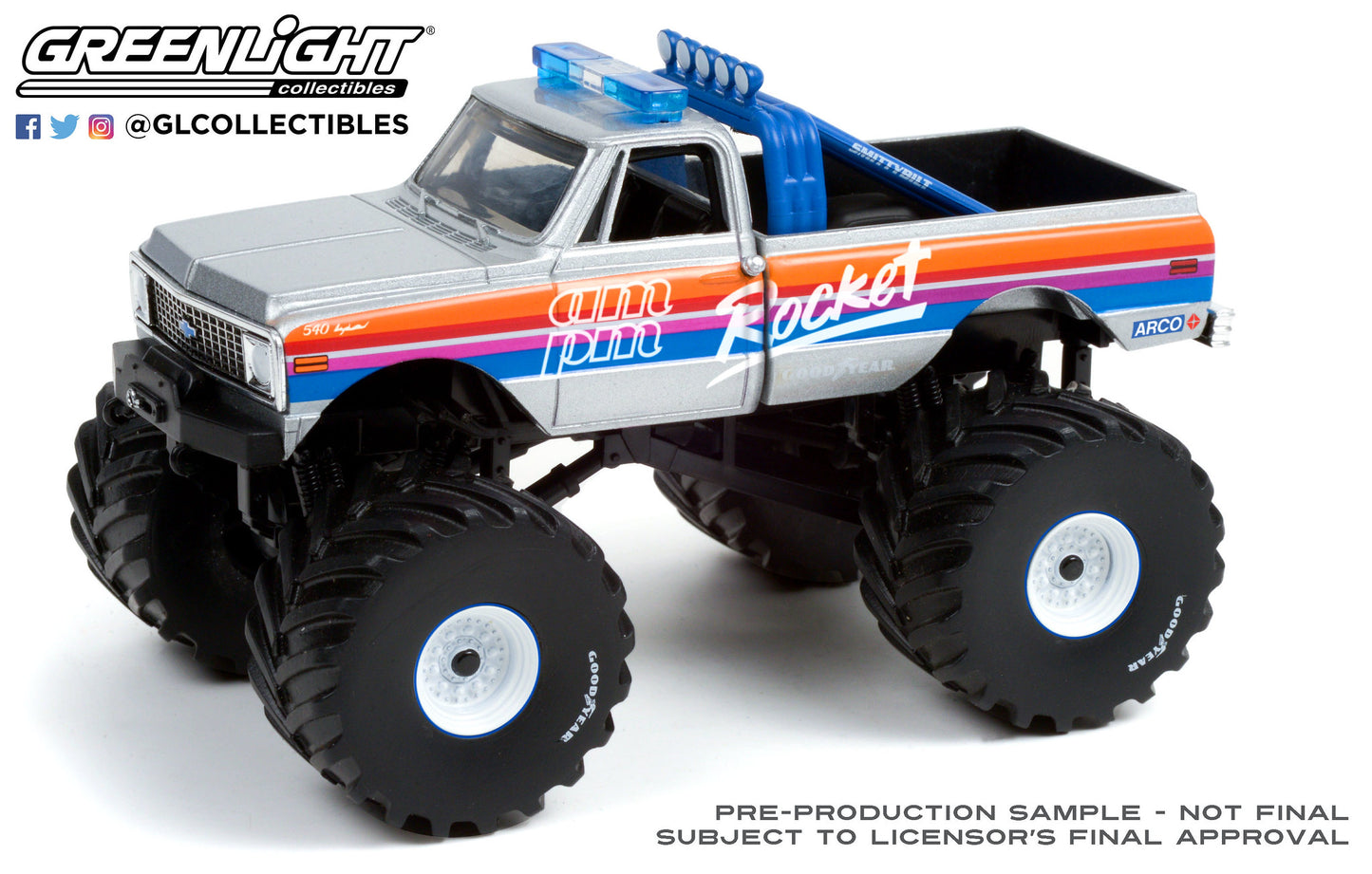 1:43 Kings of Crunch - Rocket - 1972 Chevrolet K-10 Monster Truck (with 66-Inch Tires)