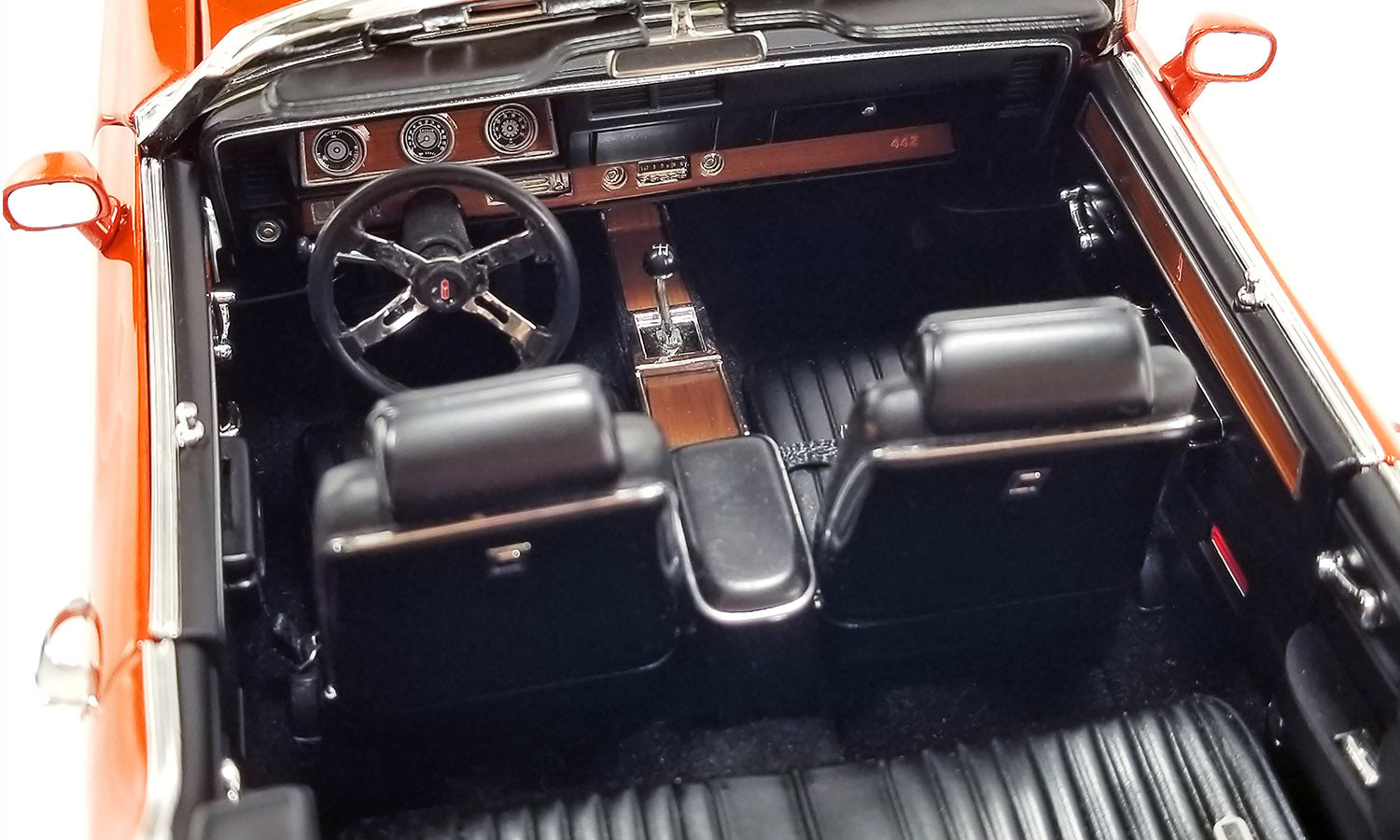 Interior detail includes dash instruments, radio, seat belts, and more!